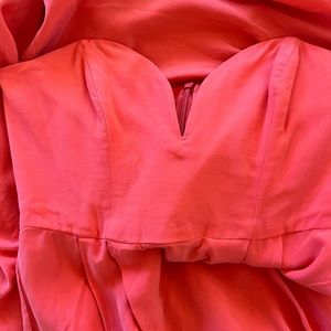 Strapless Silk Coral Dress